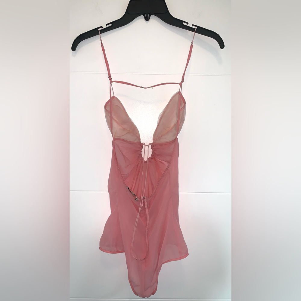Nensi Dojaka Silk Georgette Keyhole Bodysuit in Blossom XS - Picture 13 of 14